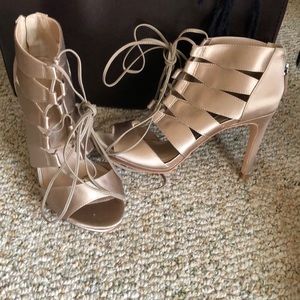 Satin sexy tie up dress shoe